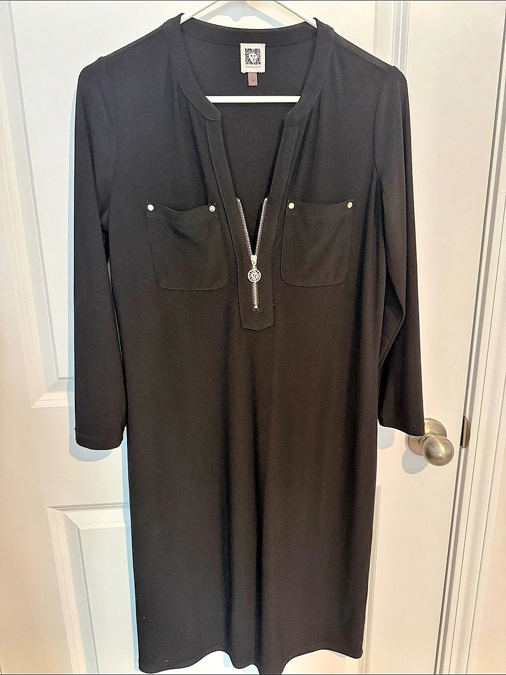 Anne Klein Black Utility Midi Dress